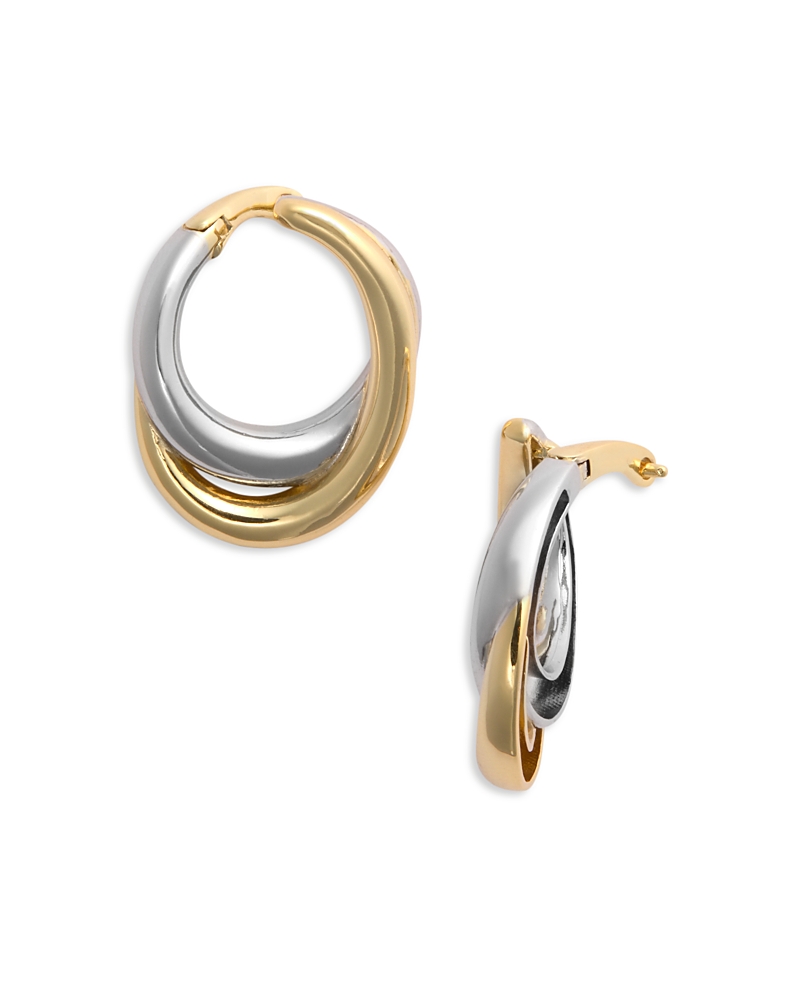 Shashi Cassie Two Tone Twist Earrings In Gold/silver