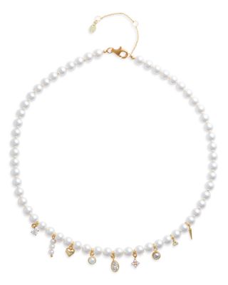 Shashi - Stephanie Charms Cultured Pearl Necklace, 16"-18"