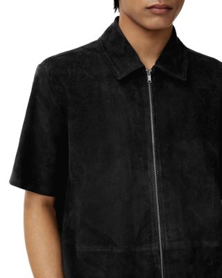 Wade Suede Perforated Short Sleeve Shirt