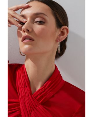 Cubic Zirconia Hoop Earrings in 18K Gold Plated