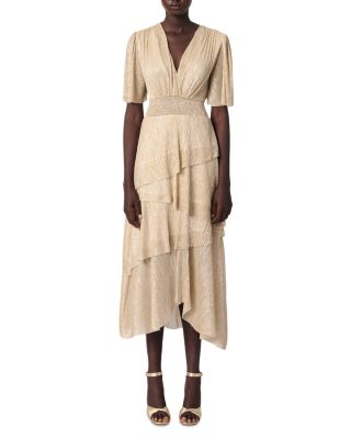 Metallic Ruffled Dress