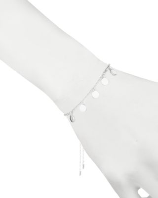 Disc Charm Slider Bracelet in Sterling Silver