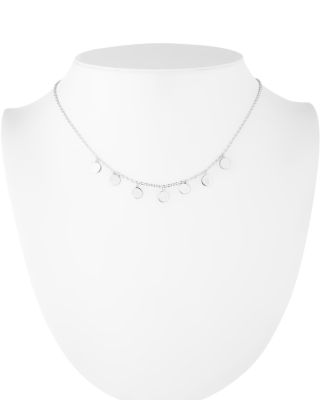Disc Statement Necklace in Sterling Silver, 16"-19" 