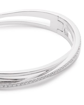 Pav&eacute; Crisscross Bangle Bracelet in Sterling Silver