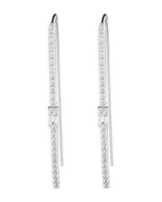 Cubic Zirconia Threader Earrings in Sterling Silver