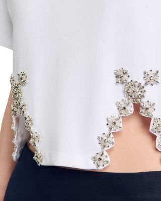 Giada Embellished Hem Short Sleeve Shirt