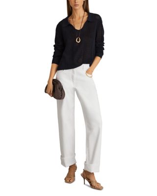 Belinda Turn Up Straight Jeans in White