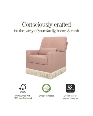 Crawford Pillowback Comfort Swivel Glider - Boucl&eacute; with Tassel Fringe 