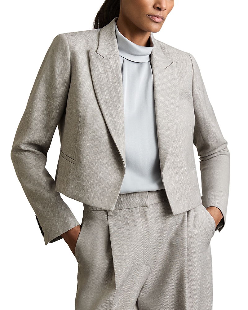 Reiss Harper Textured Cropped Blazer
