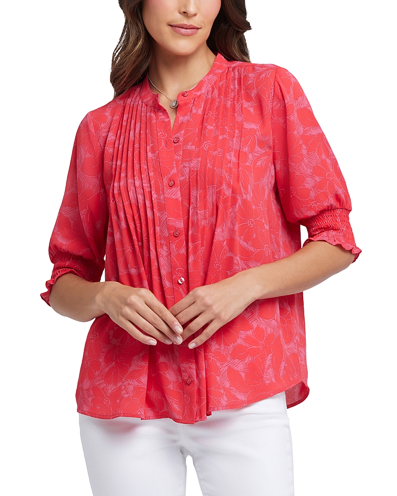 Nydj Pleated Peasant Blouse