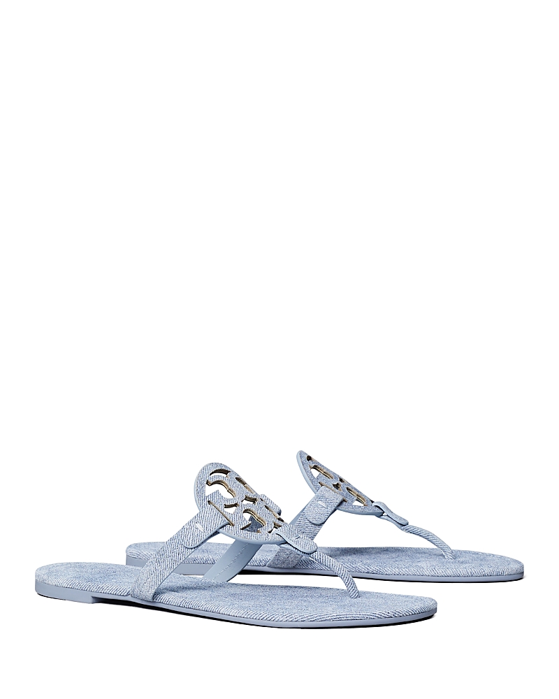 Tory Burch Miller Soft Patent Leather Sandal In Blue Cloud