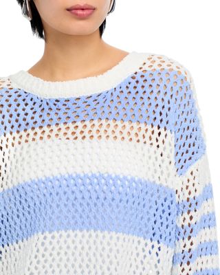 Stripe Knit Netted Sweater 