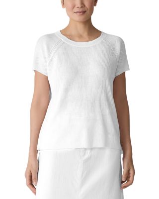 Eileen Fisher - Linen Cotton Raglan Short Sleeve Sweater