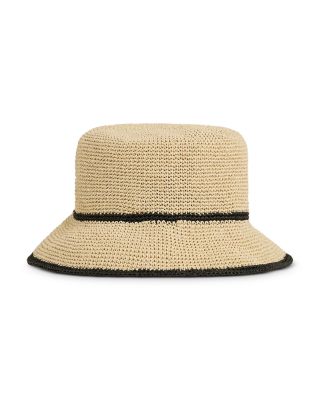 Edith Stripe Straw Bucket Hat