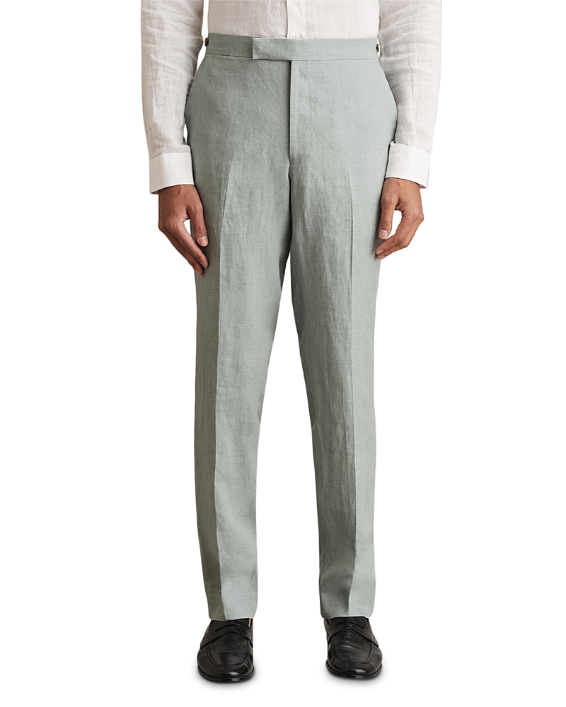Reiss Ocean Green Warner Linen Slim-fit Suit Trousers In Ocean Green