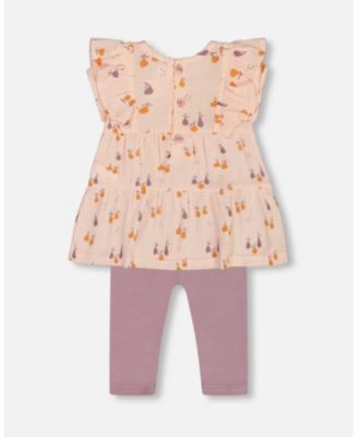 Girls' Printed Muslin Tunic and Organic Cotton Legging Set- Baby