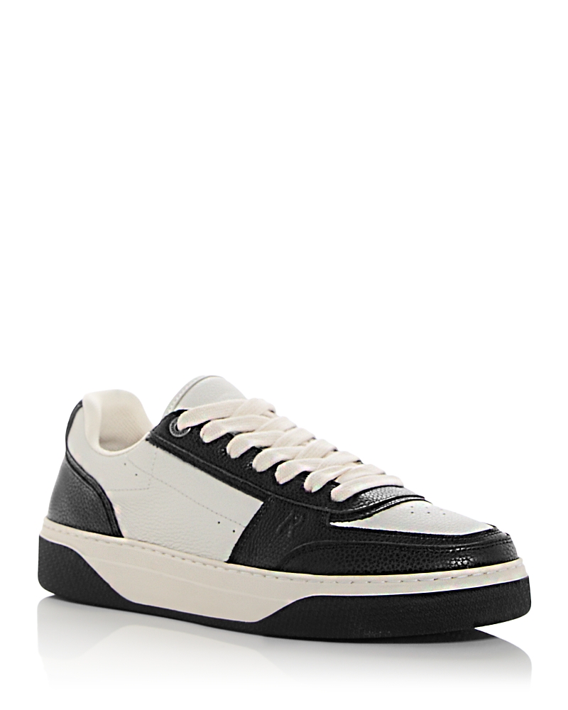 Represent Two-tone Leather And Suede Initial Sneakers In Black