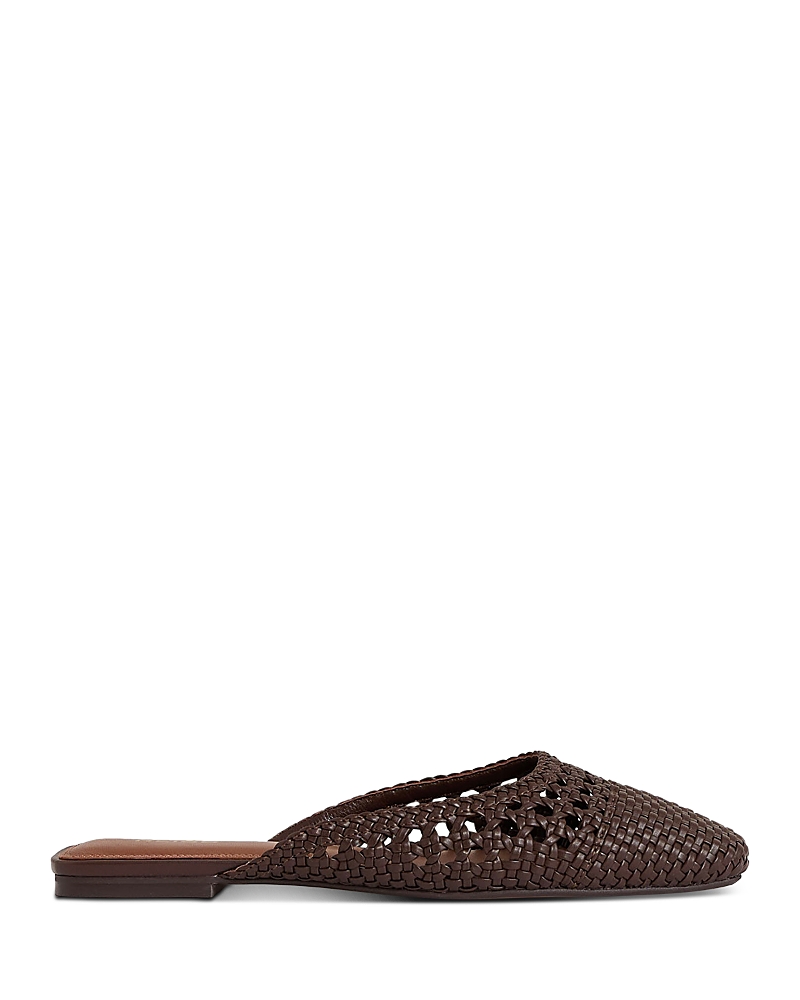 Reiss Chocolate Woven Slip-on Mules In Chocolate