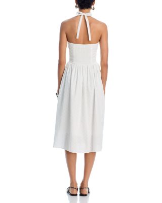 Ressi Eyelet Halter Midi Dress