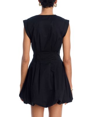 Gale Bubble Hem Poplin Mini Dress
