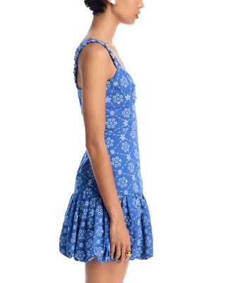 Eyelet Bubble Hem Mini Dress -Exclusive
