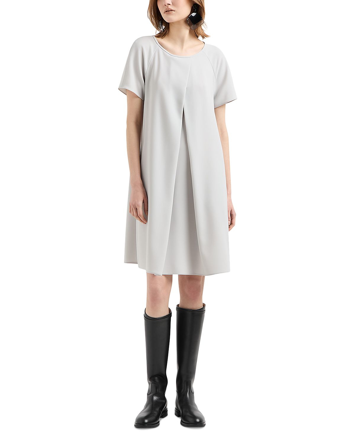 Emporio Armani Pleat Front Techno Cady Dress