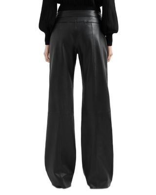 Leather Trousers with Buckle Detail 