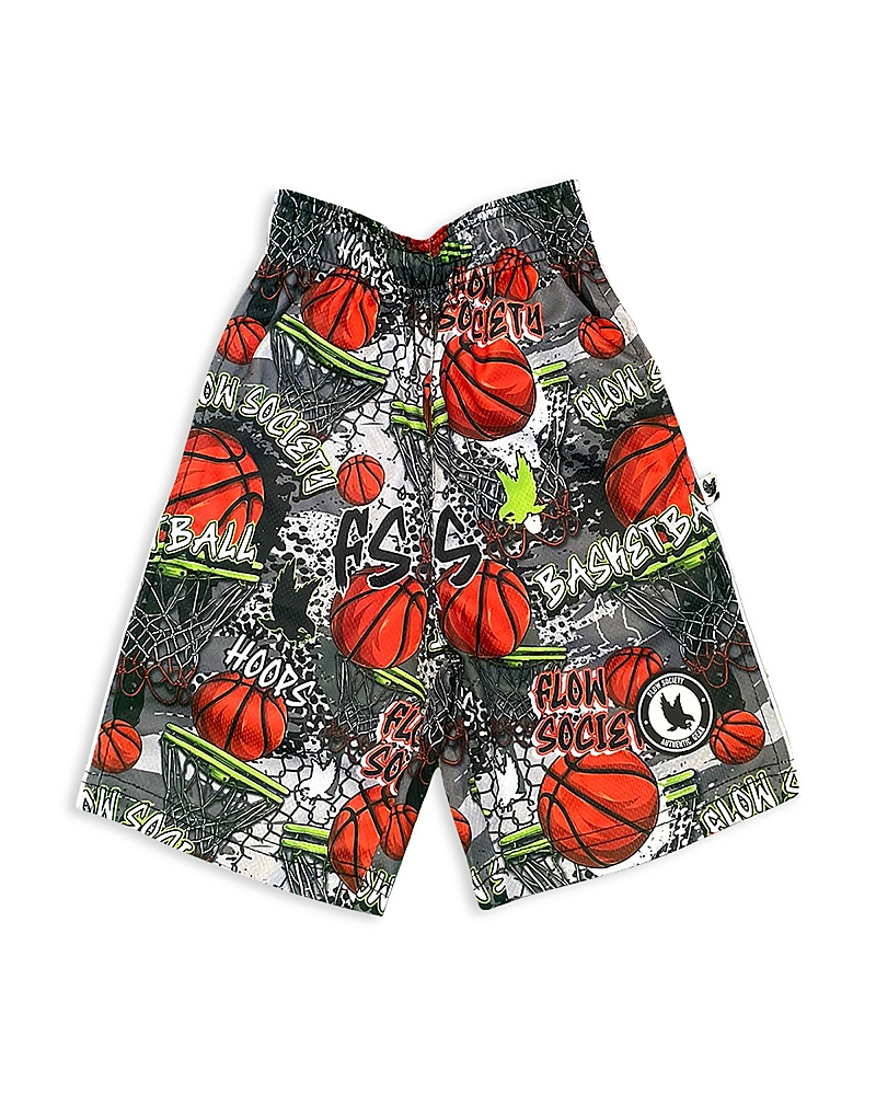 Shop Flow Society Boys' Hoops Shorts - Big Kid In Grey/red