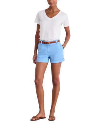 Striped V Neck Cotton Tee