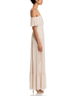 Monero Printed Off The Shoulder Maxi Dress