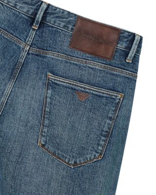 Slim Fit Washed Jeans in Medium Blue
