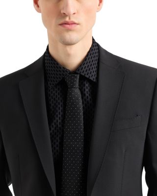 Flocked Cotton Button Up Shirt