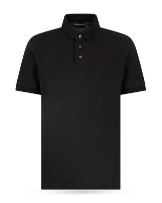 Textured Cotton Allover Jacquard Motif Polo
