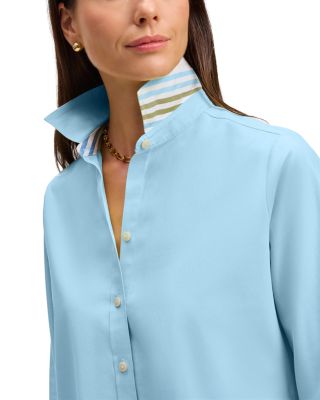 Margie 3/4 Sleeved Pinpoint Oxford Shirt