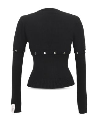 Multi Button Crewneck Cardigan Sweater