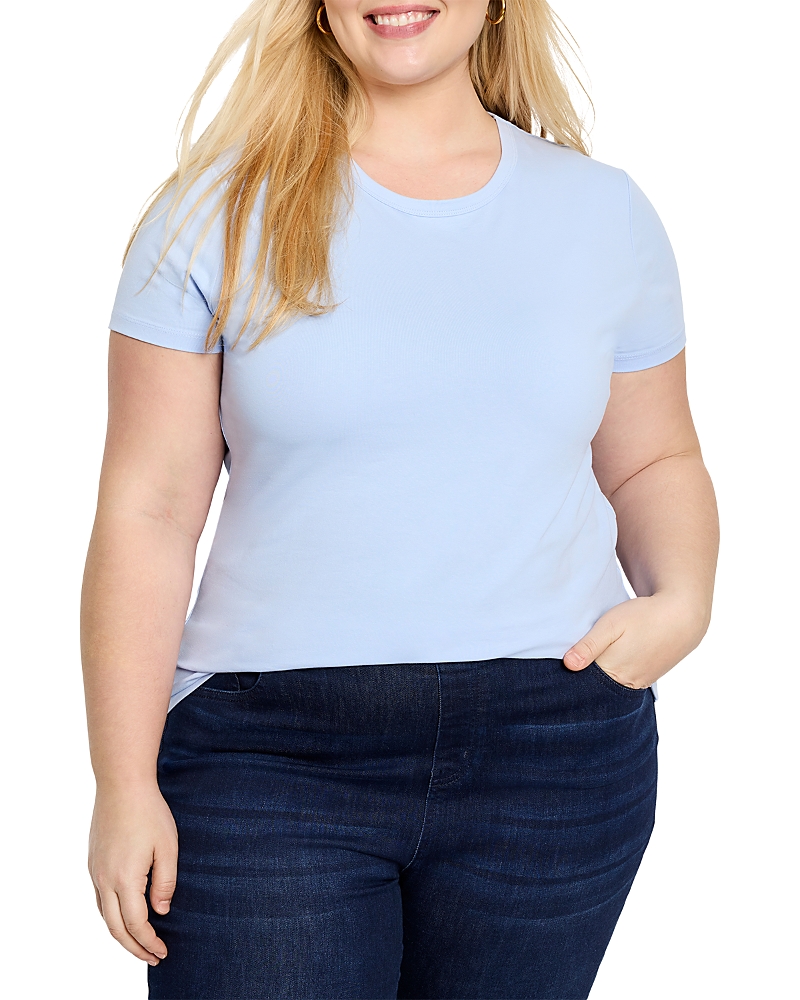 Nic+zoe Plus Perfect Knit Crewneck Tee In Powder Blue