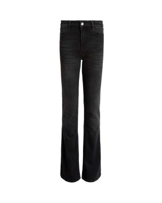 Haldan Mid Rise Slim Bootcut Jeans in Washed Black