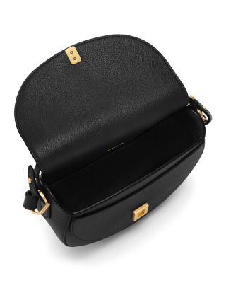 ショルダーバッグ・ポシェット DeMellier Siena grain leather Saddle bag The Siena Saddle | Salt & Pepper Canvas Black Small Grain