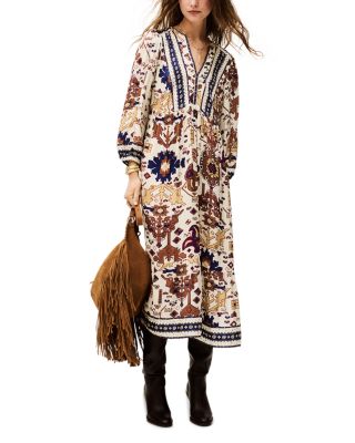 ba&sh - Valley Printed Embroidered Midi Dress