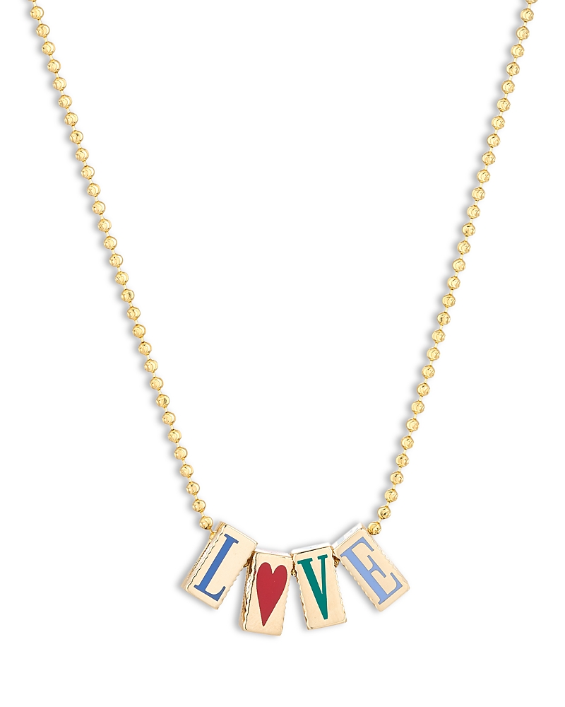 Adina Reyter 9k & 14k Yellow Gold Love Big Bead Pendant Necklace, 16 In Gold