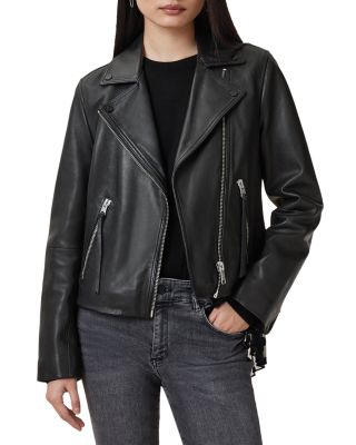 Dalby Slim Fit Leather Biker Jacket