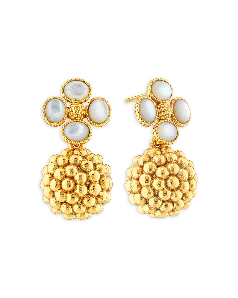 Capucine De Wulf Berry Clover Drop Earrings In Pearl Whit