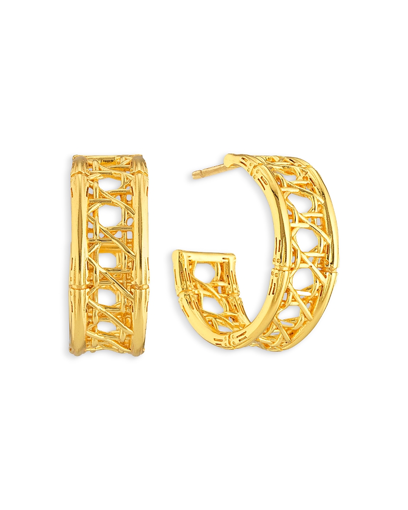 Capucine De Wulf Veranda Caning Hoop Earrings In 18k Gold Plated In Gold