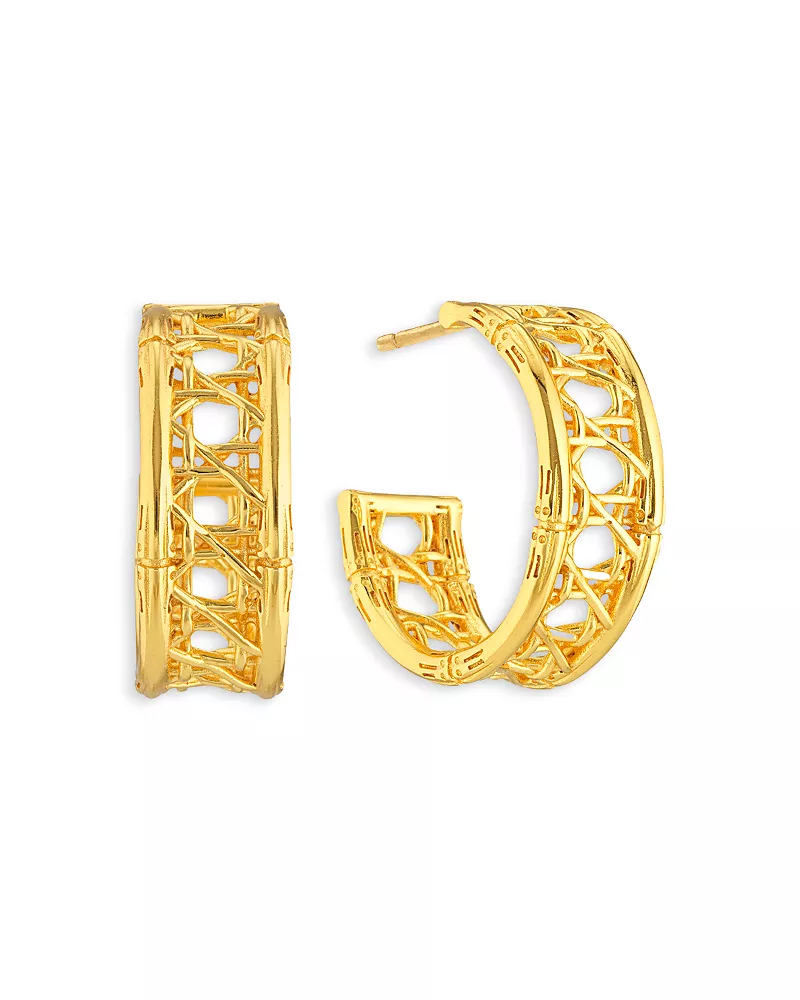 Capucine De Wulf Veranda Caning Hoop Earrings in 18K Gold Plated