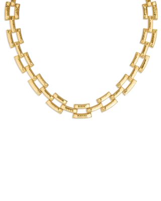 Pathway Link Collar Necklace in 18K Gold Plated, 17" 