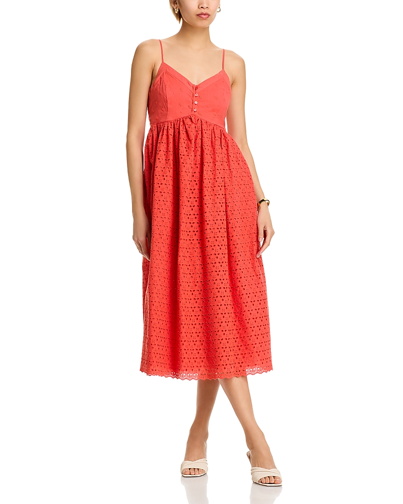 Aqua Eyelet V-Neck Dress - Exclusive