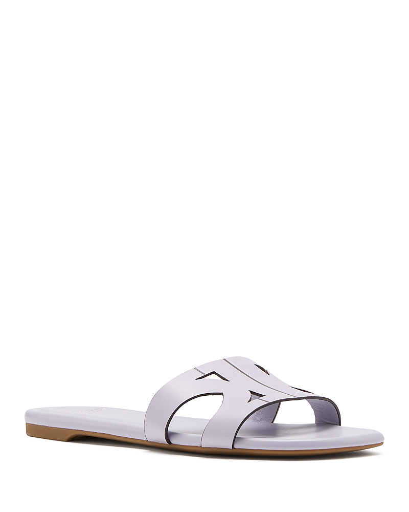 Kate Spade New York Duo Smooth Leather Slide Sandal In Lavender Cream