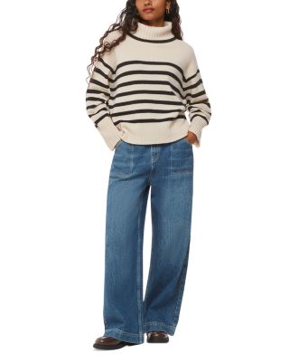 Wool Striped Turtleneck Sweater