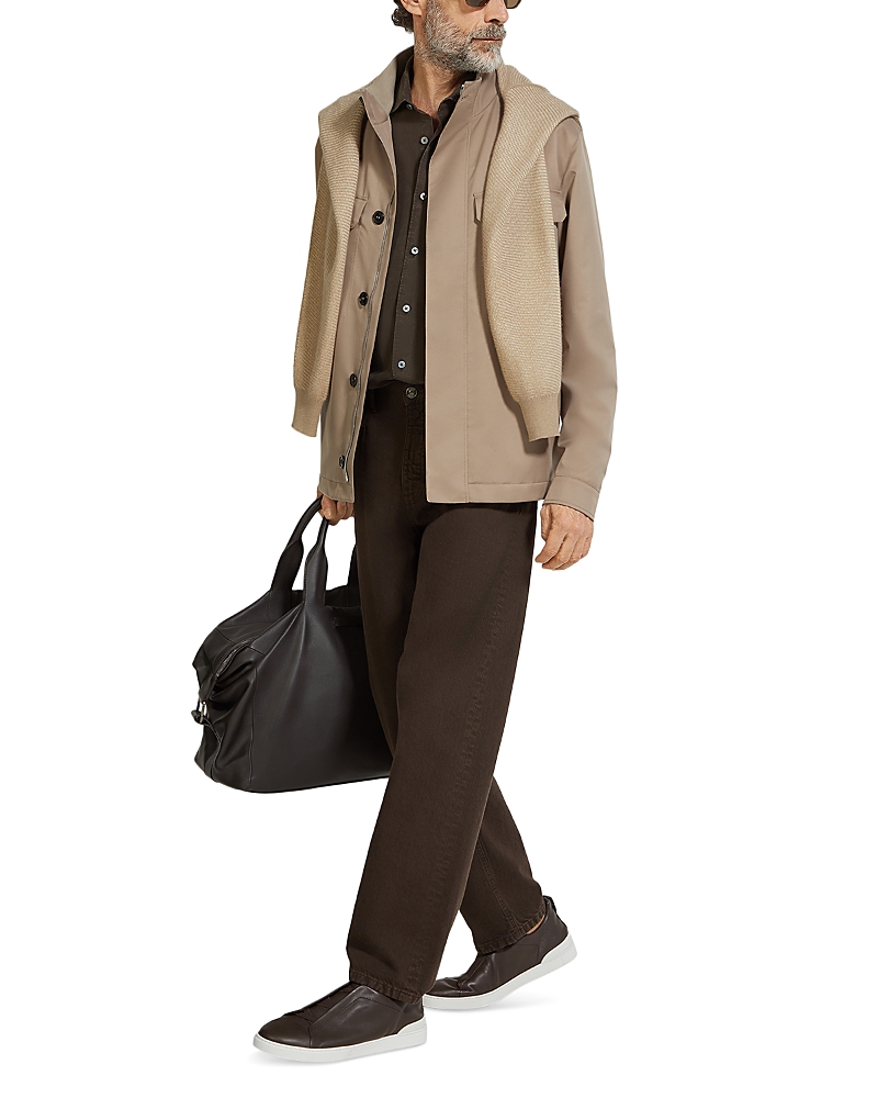 Zegna Motorin Field Jacket In Light Taupe