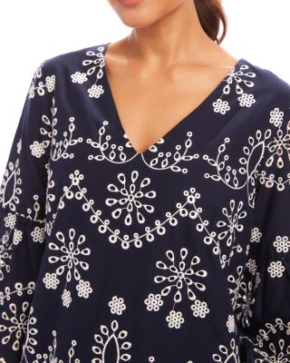 Flare Sleeve Embroidered Dress